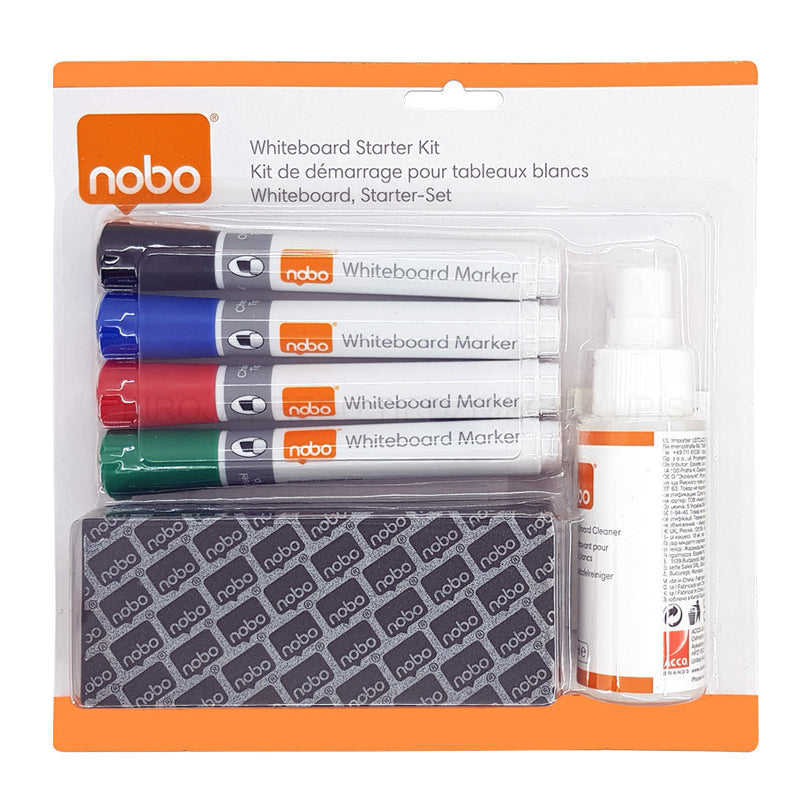 KIT WHITEBOARD (4 MARKERE + BURETE + REZERVA + SPRAY 50ML) NOBO KIT WHITEBOARD (4 MARKERE + BURETE + REZERVA + SPRAY 50ML) NOBO